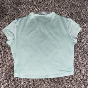 Tresser Sage Green High Neck Crop Top